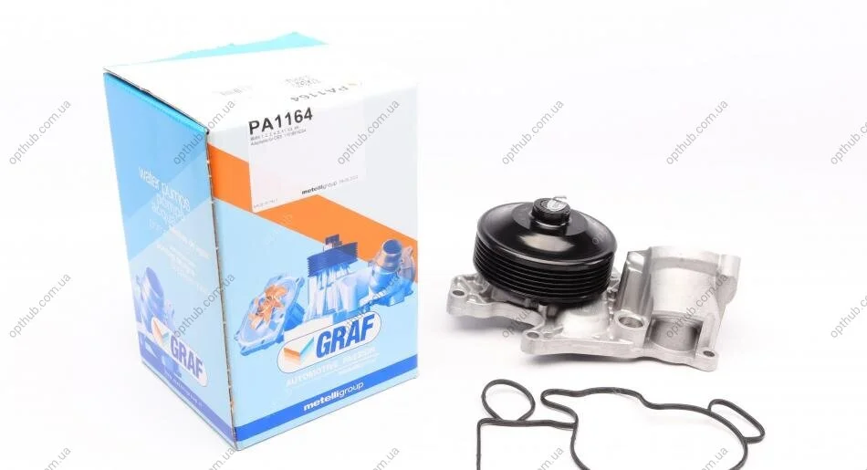 Помпа води BMW 1/2/3/4/5/X1/X3/X5 1.6d/2.0d/xDrive/3.0d 09- (B/B) (6 лоп) (6 кан) UA63 GRAF PA1164 (фото 1)