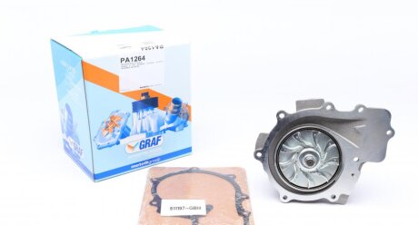 Помпа води MB Sprinter 906 2.2CDI OM651 06- (перемикається) (B/B) (9 лоп) (6 кан) UA63 GRAF PA1264