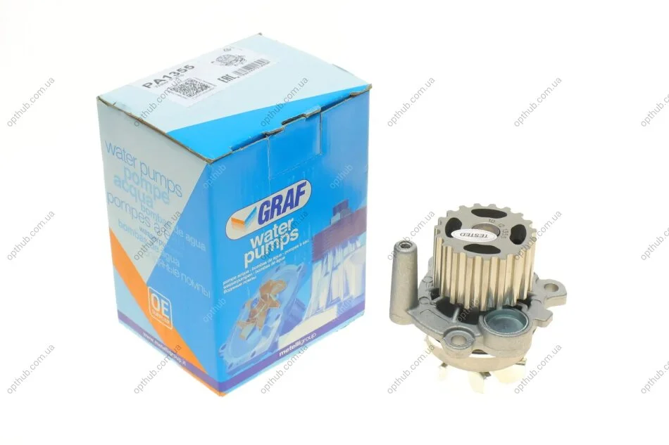 Помпа води Audi A3-A6/Seat/Skoda/VW Golf/Passat 1.9-2.0TDI (19z)(R/B)(7 лоп)(h шківа=34mm/d ім=64m UA63 GRAF PA1355 (фото 1)