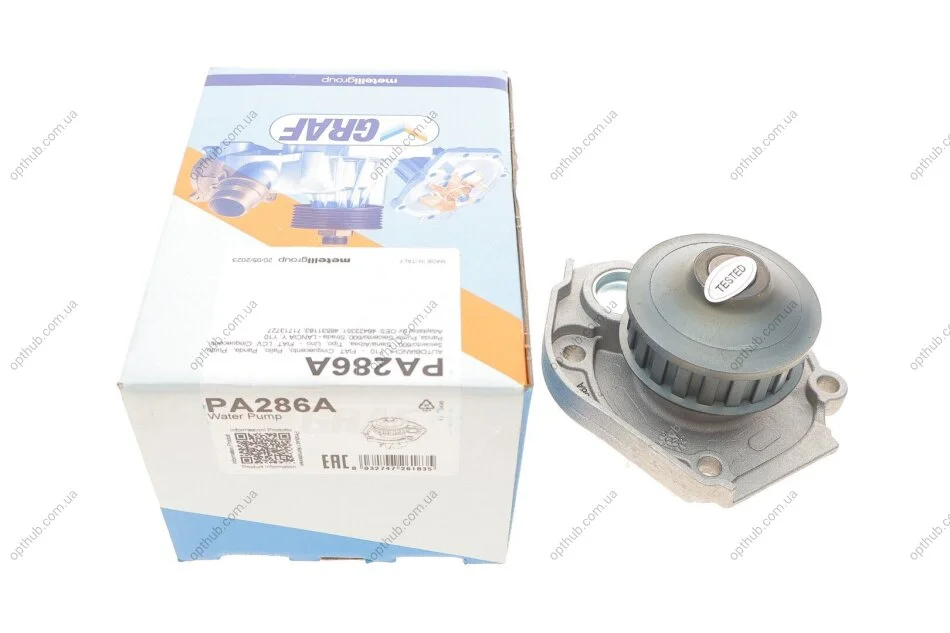 Помпа води Fiat Palio 1.2 96-/Panda 0.8-1.1 86-04/Punto 1.1-1.2 93-00/Tipo 1.1 86-93 (20z)(B/B)(8л UA63 GRAF PA286A (фото 1)