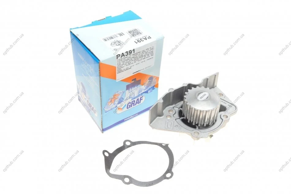 Помпа води Fiat Scudo/Ducato/Peugeot Boxer/406 1.9D/TD/2.0 94- (20z) (B/B) (7 лоп.)(зовн.d імп=69mm UA63 GRAF PA391 (фото 1)