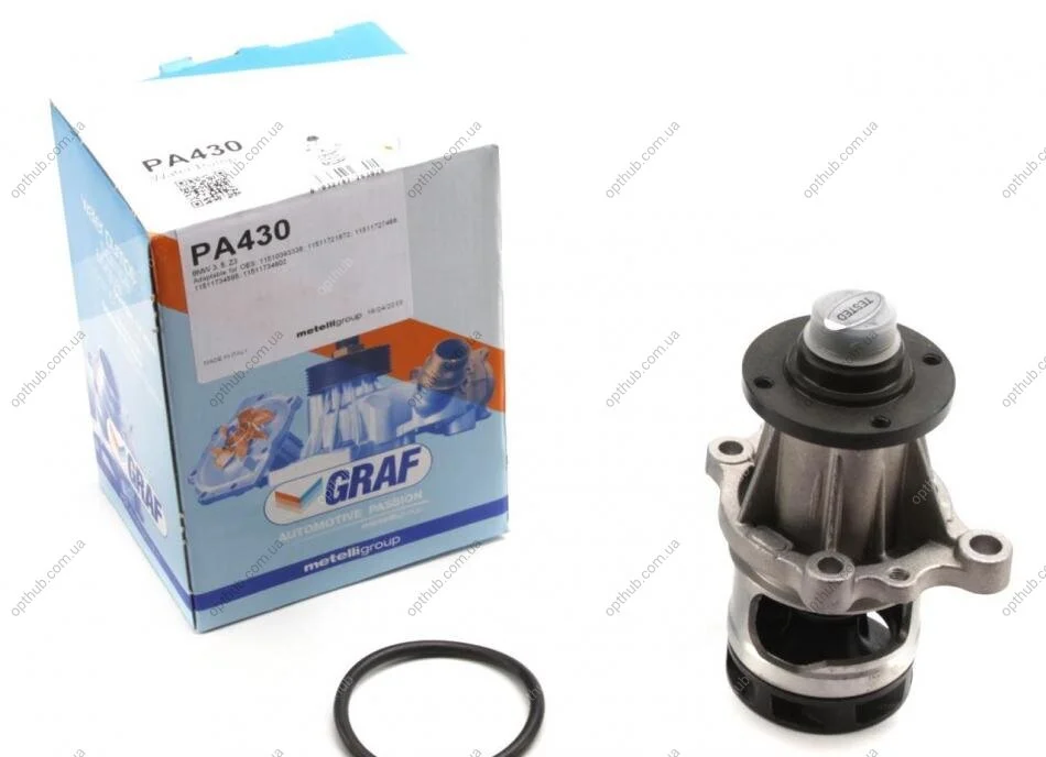 Помпа води BMW 3/5/Z3 316i/316g/316Ci/318i/318is/318ti/518i/518g/1.8i/1.9i 89-03 (R/B) (7 лоп.) UA63 GRAF PA430 (фото 1)