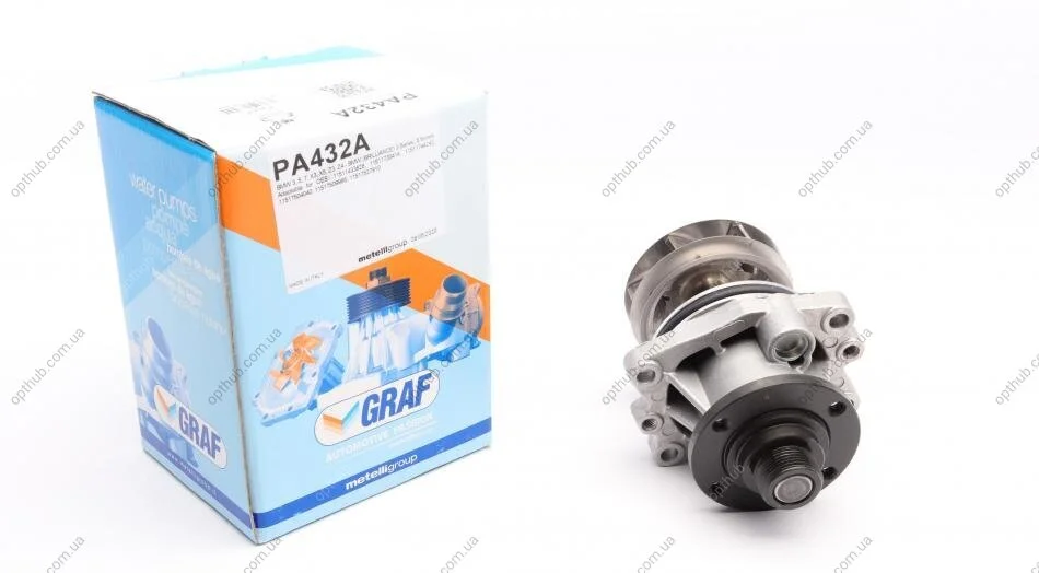 Помпа води BMW 3/5/7/X3/X5/Z3/Z4 2.0i/2.2i/2.5i/2.8i/3.0i 87-10 (R/B) (7 лоп.).) UA63 GRAF PA432A (фото 1)
