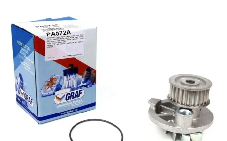 Помпа води Opel Astra F/G/H/Omega B/Vectra A/B/Zafira A/B 1.8i/2.0i/2.2i/2.4 94- (25z) (R/B) (8 ло UA63 GRAF PA572A