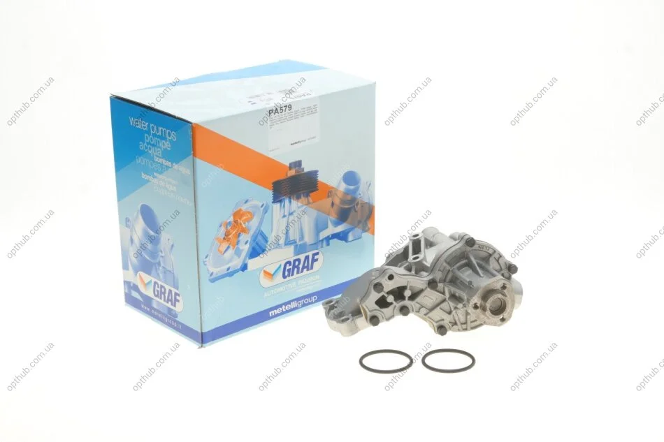 Помпа води Audi/Seat/VW 1.3/1.5/1.6/D/TD/1.7/1.8/1.9D/TD/TDI/SDI/2.0/E (B/B) (6 лоп) (з корпусом) UA63 GRAF PA579 (фото 1)