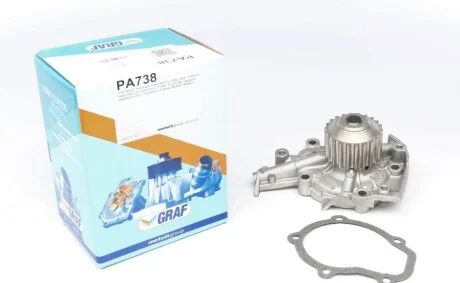 Помпа води Chevrolet Aveo 1.2 04-/Matiz 1.0 05-/Daewoo Matiz 0.8/1.0 03- (22z) (B/B) (7 лоп) UA63 GRAF PA738