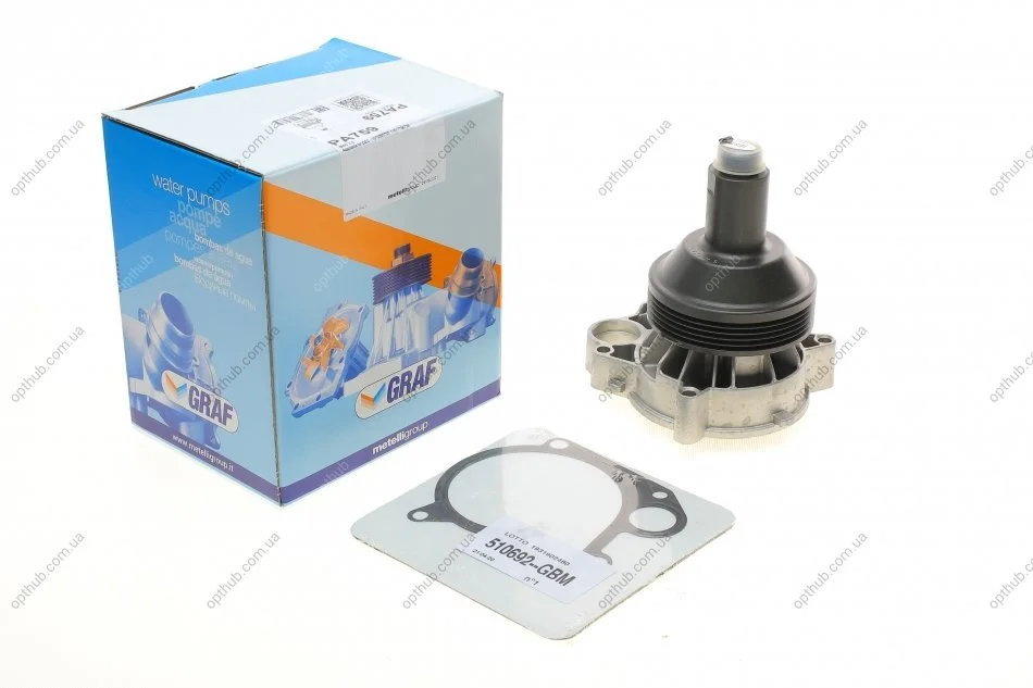 Помпа води BMW 3 (E46) 320d АКПП 98-01/5 (E39) 520d 00-03 (B/B) (7 лоп) (5 кан) M47 D20 UA63 GRAF PA759 (фото 1)