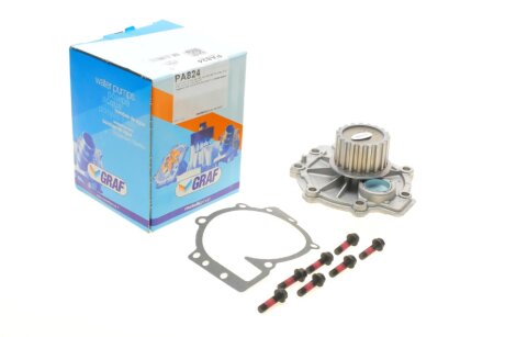 Помпа води Volvo С30/70/S40/60/80/V50/60/70/XC60/70/90 2.0/2.4D/2.8-3.0 02- (19z) (R/B) (7 лоп) UA63 GRAF PA824