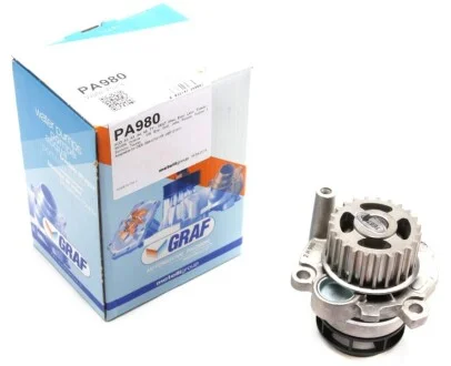 Помпа води Audi A3/A4/A6 2.0TFSI 04-13/Skoda Octavia 2.0RS 05-13/VW Golf 2.0R 07- (23z) (R/B) (8лоп UA63 GRAF PA980