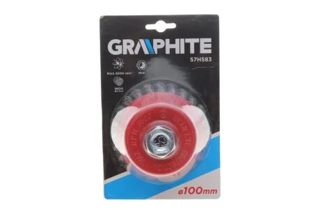 Щітка дротяна чашкова 100 мм x М14, INOX Graphite 57H583