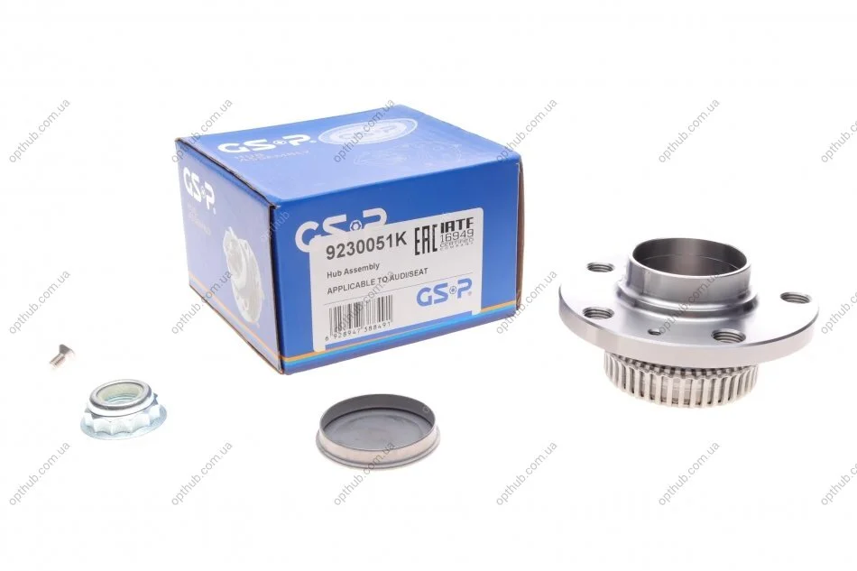 Підшипник маточини (задньої) Skoda Roomster 06-/Octavia 96-10/VW Golf 97-05 (+ABS)(к-кт) UA63 GSP 9230051K (фото 1)