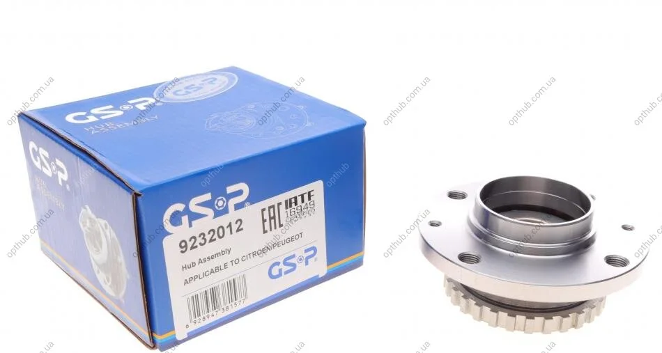 Підшипник маточини (задньої) Citroen Berlingo/Peugeot Partner 1.1-1.8i/1.9D 96-11 (+ABS)(к-кт) UA63 GSP 9232012 (фото 1)