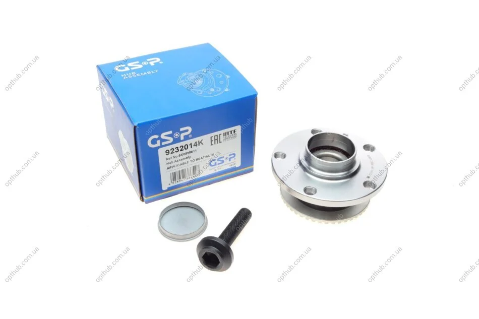 Подшипник ступицы (задний) Audi A4 1.6-3.0 TDI 00-08 (к-кт) UA63 GSP 9232014K (фото 1)