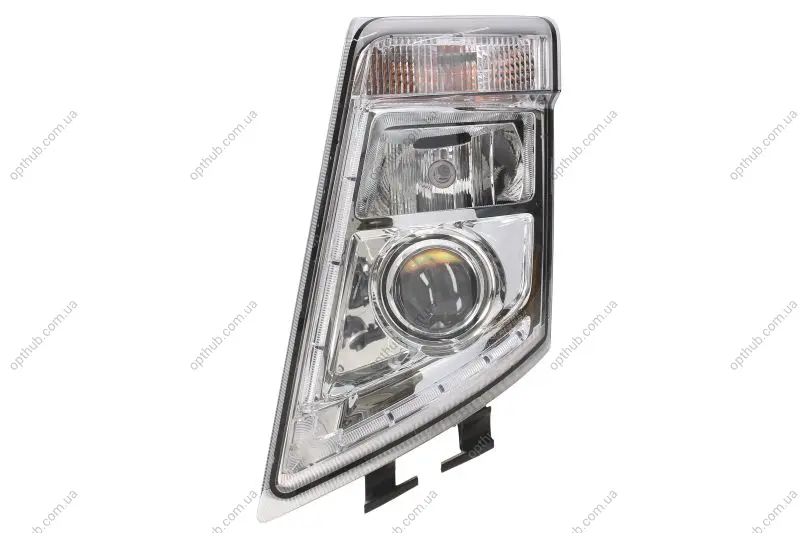 Фара лів (H7/H7/LED/PY21W, ручн, без мотора, колір відбивача: хром, колір повороту: прозор) VOLVO FH, FH II, FH16, FM 09.05- HELLA 1EL 010 478-091 (фото 1)