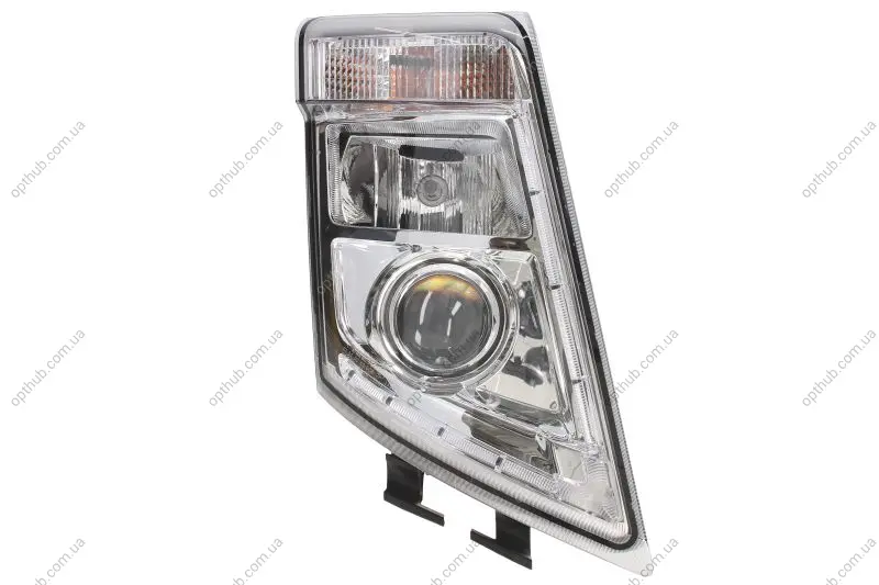 Фара прав (H7/H7/LED/PY21W, ручн, без мотора, колір відбивача: хром, колір повороту: прозор) VOLVO FH, FH II, FH16, FM 09.05- HELLA 1EL 010 478-101 (фото 1)