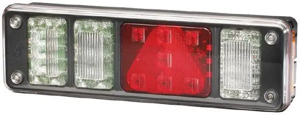 Ліхтар задній лів (LED/P21W, 24В, з індикатором, світло протитуманних фар, світло заднього ходу, із стоп-сигналом, паркувальні вогні, аварійний трикутник, бокові зазори) HELLA 2VP 340 961-011 (фото 1)