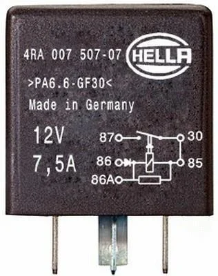 Реле паливного насосу AUDI 100 C4, 80 B4, A6 C4, A6 C5, COUPE B3 FORD GALAXY I SEAT ALHAMBRA, CORDOBA, CORDOBA VARIO, IBIZA II, INCA, TOLEDO I VW CADDY II, CORRADO, DERBY 1.0-4.2 08.81-03.10 HELLA 4RA007507071 (фото 1)