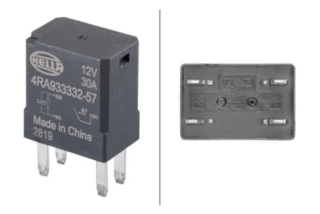 Реле (12V, 40A) BUICK LA CROSSE CHEVROLET AVEO, CRUZE, MALIBU, TRAX OPEL ADAM, AMPERA, AMPERA-E, ASTRA J, ASTRA J GTC, ASTRA K, CASCADA, CORSA E, INSIGNIA A, INSIGNIA A COUNTRY, INSIGNIA B 07.08- HELLA 4RA 933 332-571