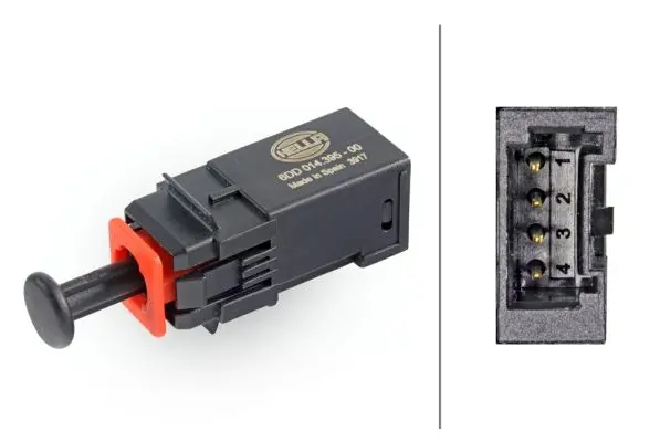 Вимикач світла стоп ABARTH GRANDE PUNTO CITROEN NEMO FIAT FIORINO, GRANDE PUNTO, QUBO OPEL ADAM, ASTRA H, ASTRA H CLASSIC, ASTRA H GTC, CORSA D, CORSA E, MERIVA B, SIGNUM, VECTRA C 04.02- HELLA 6DD 014 395-001 (фото 1)