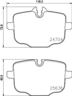 Колодки гальмівні дискові комплект задні HELLA 8DB355024921