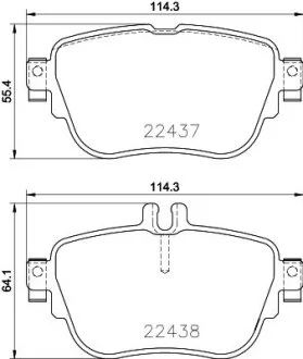 Колодки гальмівні дискові комплект задні MB E-class W213 2016> HELLA 8DB355025781