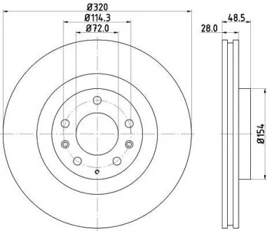 Диск гальмівний з покриттям PRO передній HELLA 8DD355118201