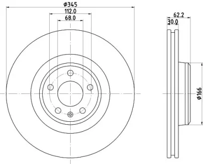 Диск гальмівний HELLA 8DD355126861
