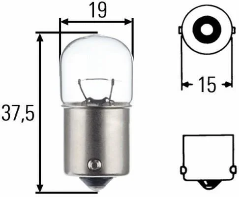 Лампа розжарювання R10W 24V 11W BA15s HELLA 8GA002071251 (фото 1)