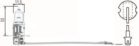 Лампа розжарювання H3 24V 70W PK 22s HELLA 8GH002090251