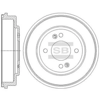 Барабан тормозной (кратно 2) Hyundai Getz (02-) (D=243.2mm) Hi-Q (SANGSIN) SD1079
