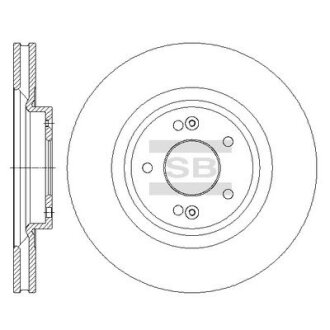 Диск гальмівний (кратно 2) передній (вентильований) Santa Fe II (13-) (D=320.0mm) HI-Q Hi-Q (SANGSIN) SD1091