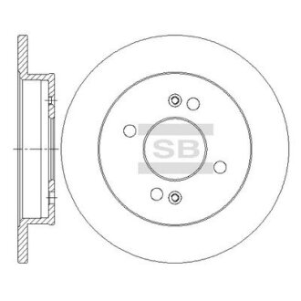 Диск гальмівний (кратно 2) задній Kia Morning (04-) (D=234.0mm) HI-Q Hi-Q (SANGSIN) SD2045