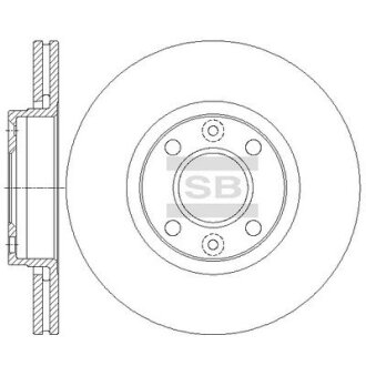 Диск гальмівний (кратно 2) передній (вентильований) Renault Captur 0.9 (13-) (D=257.8mm) HI-Q Hi-Q (SANGSIN) SD3069
