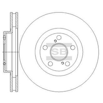 Диск гальмівний (кратно 2) передній (вентильований) Toyota Corolla (07-) (D=273.0mm) HI-Q Hi-Q (SANGSIN) SD4066