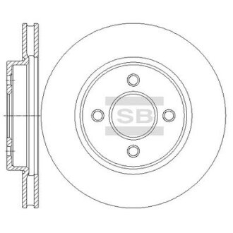 Диск гальмівний (кратно 2) передній (вентильований) Nissan Note E11 (06-) (D=259.7mm) HI-Q Hi-Q (SANGSIN) SD4253