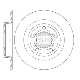 Диск гальмівний (кратно 2) задній Mazda 3 BK (03-) (D=279.9mm) HI-Q Hi-Q (SANGSIN) SD4427