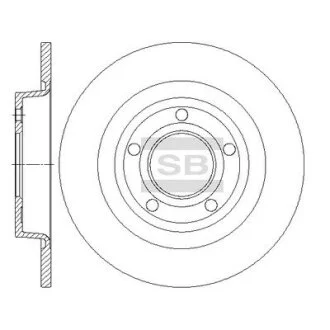 Диск гальмівний (кратно 2) задній Mazda 3 BK (03-) (D=279.9mm) HI-Q Hi-Q (SANGSIN) SD4427