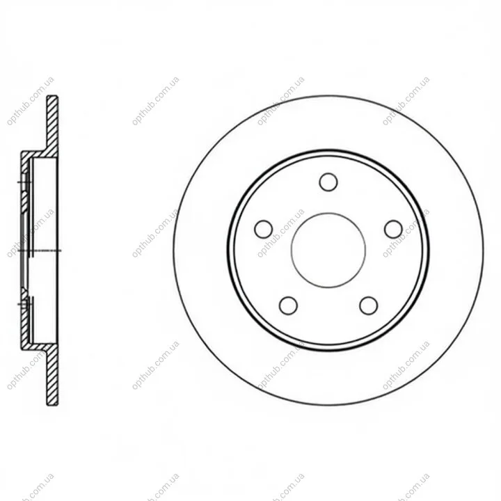 Диск гальмівний ЗАДН TOYOTA AURIS,COROLLA 1.4I,1.6I 16V 07.01-,07.03- -ua Hi-Q (SANGSIN) SD4616 (фото 1)