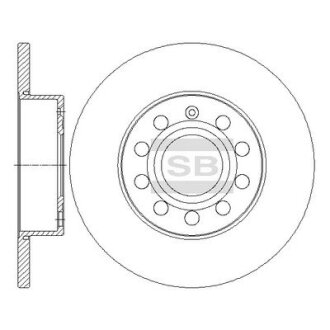 Диск гальмівний (кратно 2) задній Audi A3 (06-) (D=259.8mm) HI-Q Hi-Q (SANGSIN) SD5407
