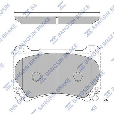 Колодки тормозные передние Hyundai Genesis (12-) Hi-Q (SANGSIN) SP1206 (фото 1)