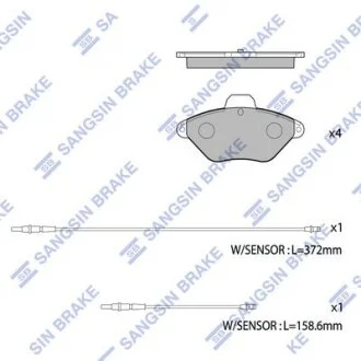 Колодки гальмівні передні Citroen Xantia HI-Q Hi-Q (SANGSIN) SP1253