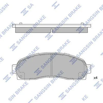 Колодки гальмівні передні Ford Explorer (-06), Pontiac Torrent (06-) HI-Q Hi-Q (SANGSIN) SP1369 (фото 1)