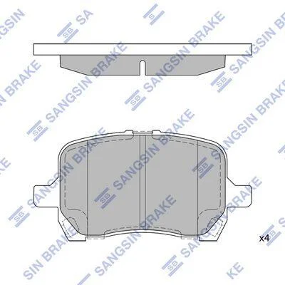 Колодки гальмівні передні Chevrolet Malibu (-08), Cobalt (-08) HI-Q Hi-Q (SANGSIN) SP1444 (фото 1)