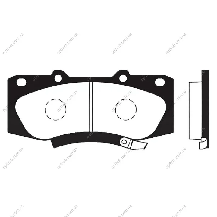 Колодки гальмівні дискові ПЕРЕДН TOYOTA HILIX III 2.5 D 4WD, 2.5 D-4D 4WD, 2.5 D 4D, 3.0 D-4D 4WD 08/05 -ua Hi-Q (SANGSIN) SP1484 (фото 1)