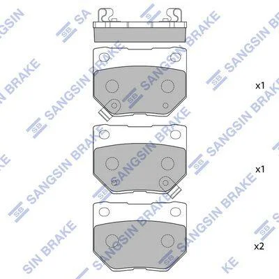 Колодки гальмівні задні Subaru Impreza (06-) HI-Q Hi-Q (SANGSIN) SP1487 (фото 1)