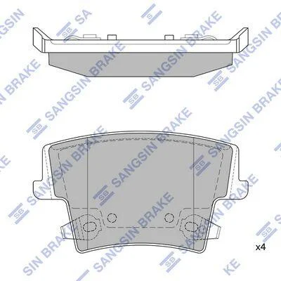 Колодки гальмівні задні (дискові) Chrysler 300 (11-), Dodge Charger (11-) HI-Q Hi-Q (SANGSIN) SP1508 (фото 1)