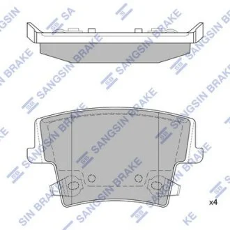 Колодки гальмівні задні (дискові) Chrysler 300 (11-), Dodge Charger (11-) HI-Q Hi-Q (SANGSIN) SP1508