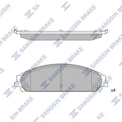 Колодки тормозные передние Chrysler 300 (11-), Dodge Charger (11-) Hi-Q (SANGSIN) SP1509 (фото 1)