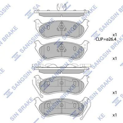 Колодки гальмівні задні Ford Explorer (05-) HI-Q Hi-Q (SANGSIN) SP1511 (фото 1)