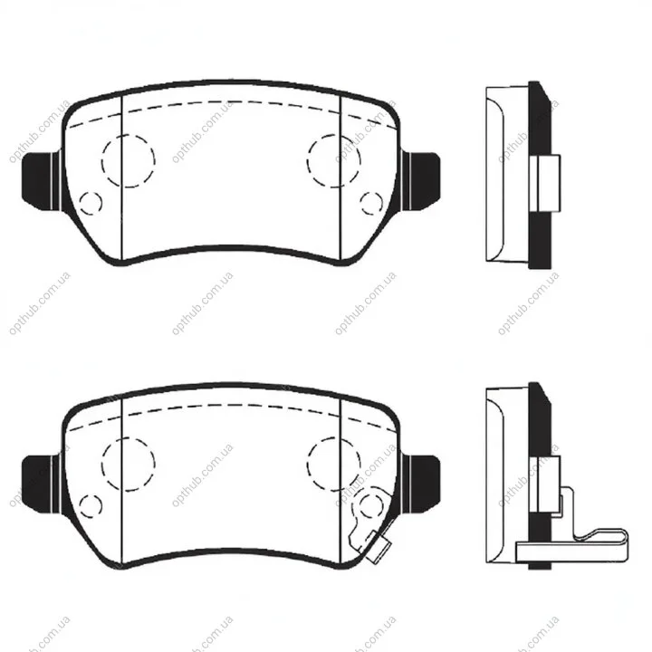 Колодки гальмівні дискові ЗАДН KIA VENGA;OPEL ASTRA,COMBO,MERIVA,ZAFIRA 98- Hi-Q (SANGSIN) SP1536 (фото 1)